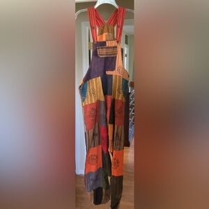 Patchwork Overalls NWOT